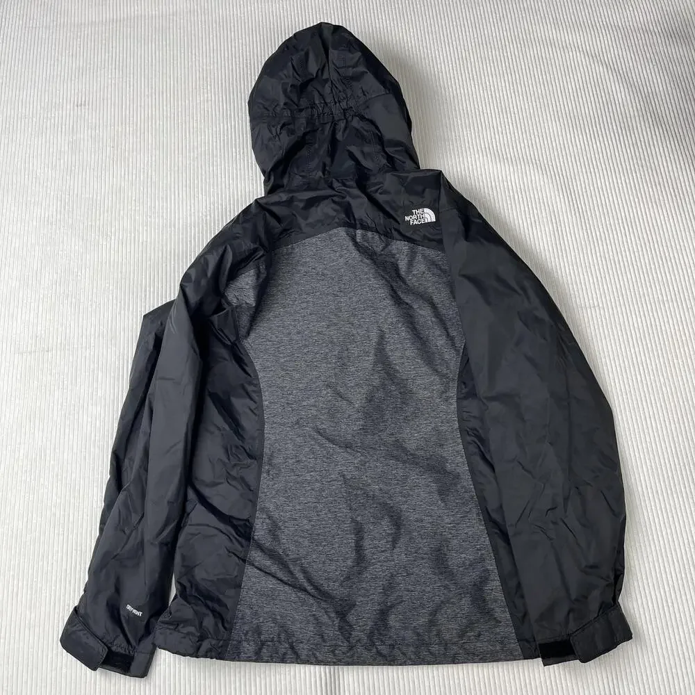 The North Face Jacket Girls XL 18 Gray Hooded Full Zip Waterproof Rain Coat